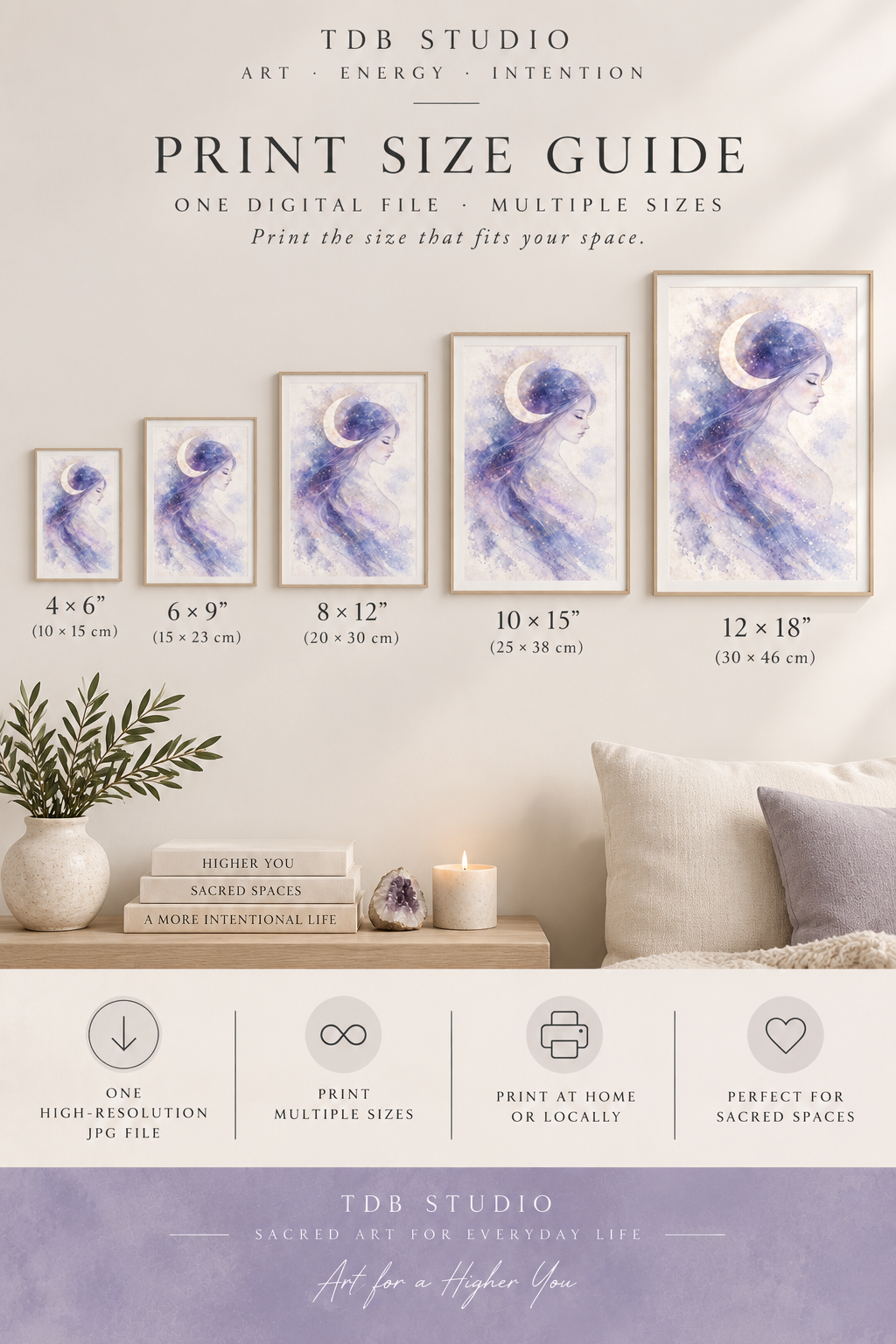 Moon Goddess Rising — Soul Art Digital Print