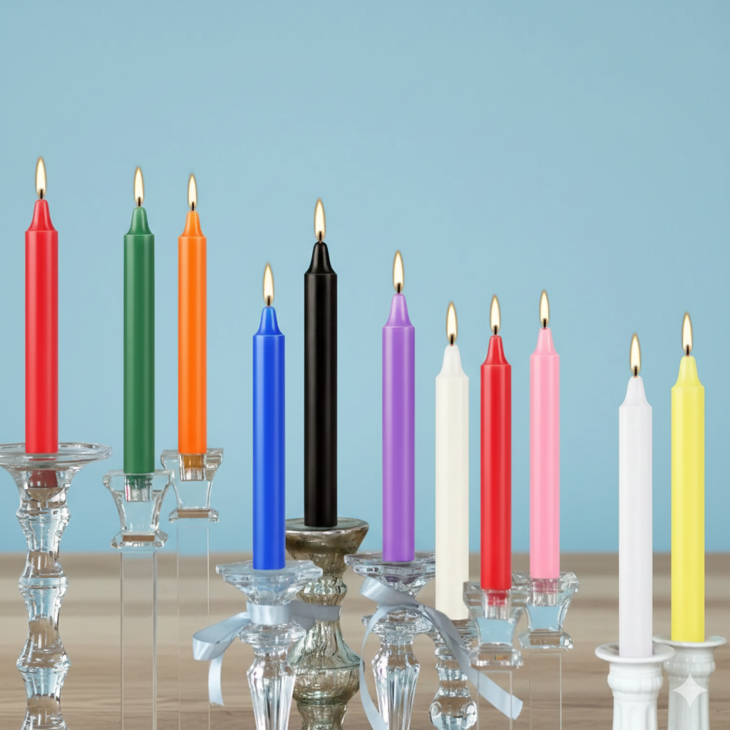 Mixed Chime Candles Set of 20 - 4 Inch Mini Taper Candles for Rituals, Spells, Altar, Home Decor, Parties - Assorted Colors Spell Candles