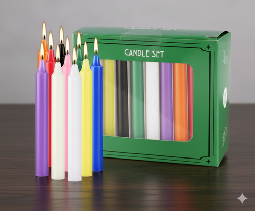 Mixed Chime Candles Set of 20 - 4 Inch Mini Taper Candles for Rituals, Spells, Altar, Home Decor, Parties - Assorted Colors Spell Candles