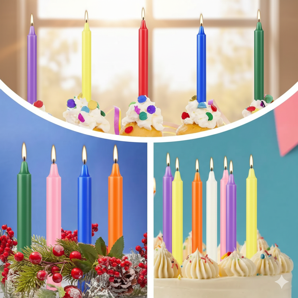 Mixed Chime Candles Set of 20 - 4 Inch Mini Taper Candles for Rituals, Spells, Altar, Home Decor, Parties - Assorted Colors Spell Candles