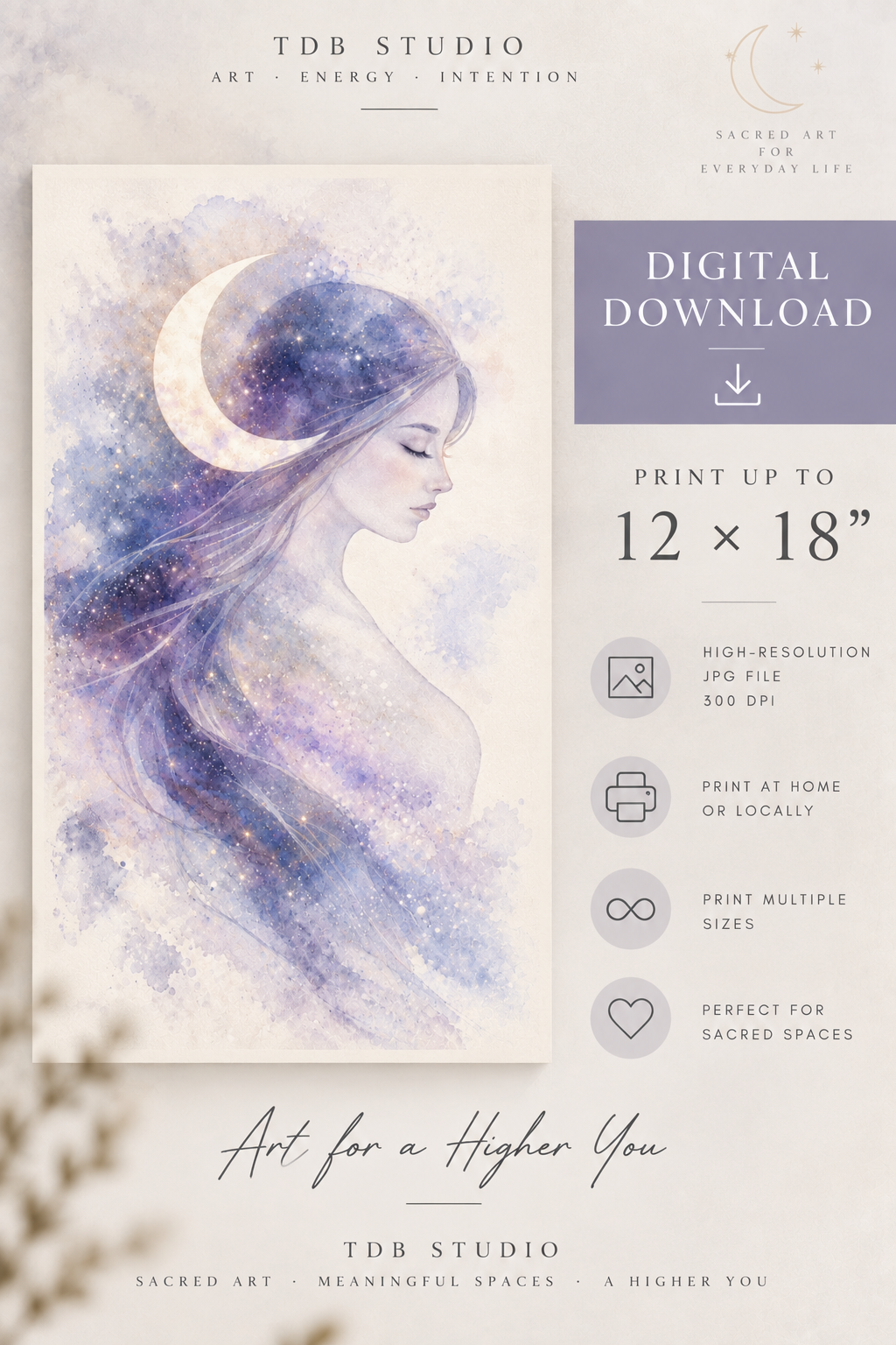 Moon Goddess Rising — Soul Art Digital Print