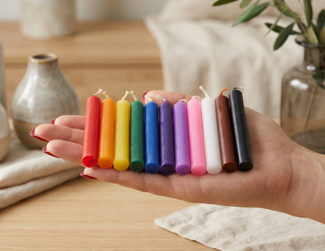 Mixed Chime Candles Set of 20 - 4 Inch Mini Taper Candles for Rituals, Spells, Altar, Home Decor, Parties - Assorted Colors Spell Candles