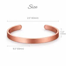 100% Pure Copper Bracelet for Men & Women | Adjustable Cuff Bracelet | Solid Copper Healing Jewelry | Minimalist Bracelet Gift for Him Her