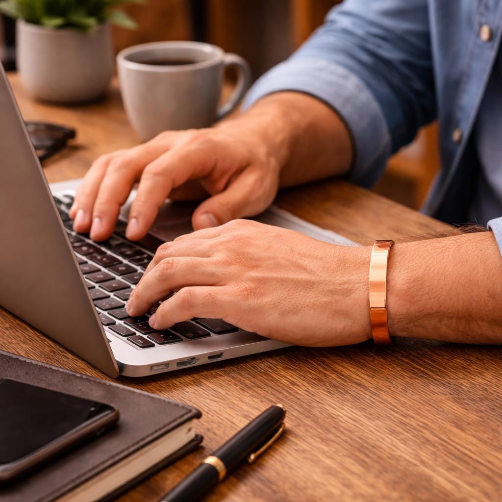 100% Pure Copper Magnetic Bracelet for Men & Women | Adjustable Healing Cuff | Arthritis Pain Relief Jewelry | Energy Balance Wellness Gift