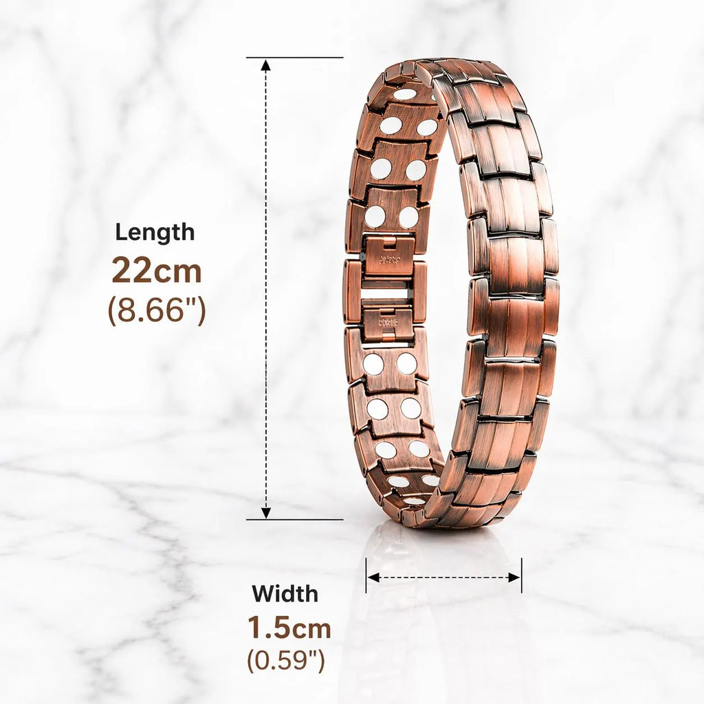 Magnetic Copper Bracelet for Men, Pure Copper Link Bracelet, Mens Arthritis Relief Jewelry, Adjustable Wristband Gift for Him