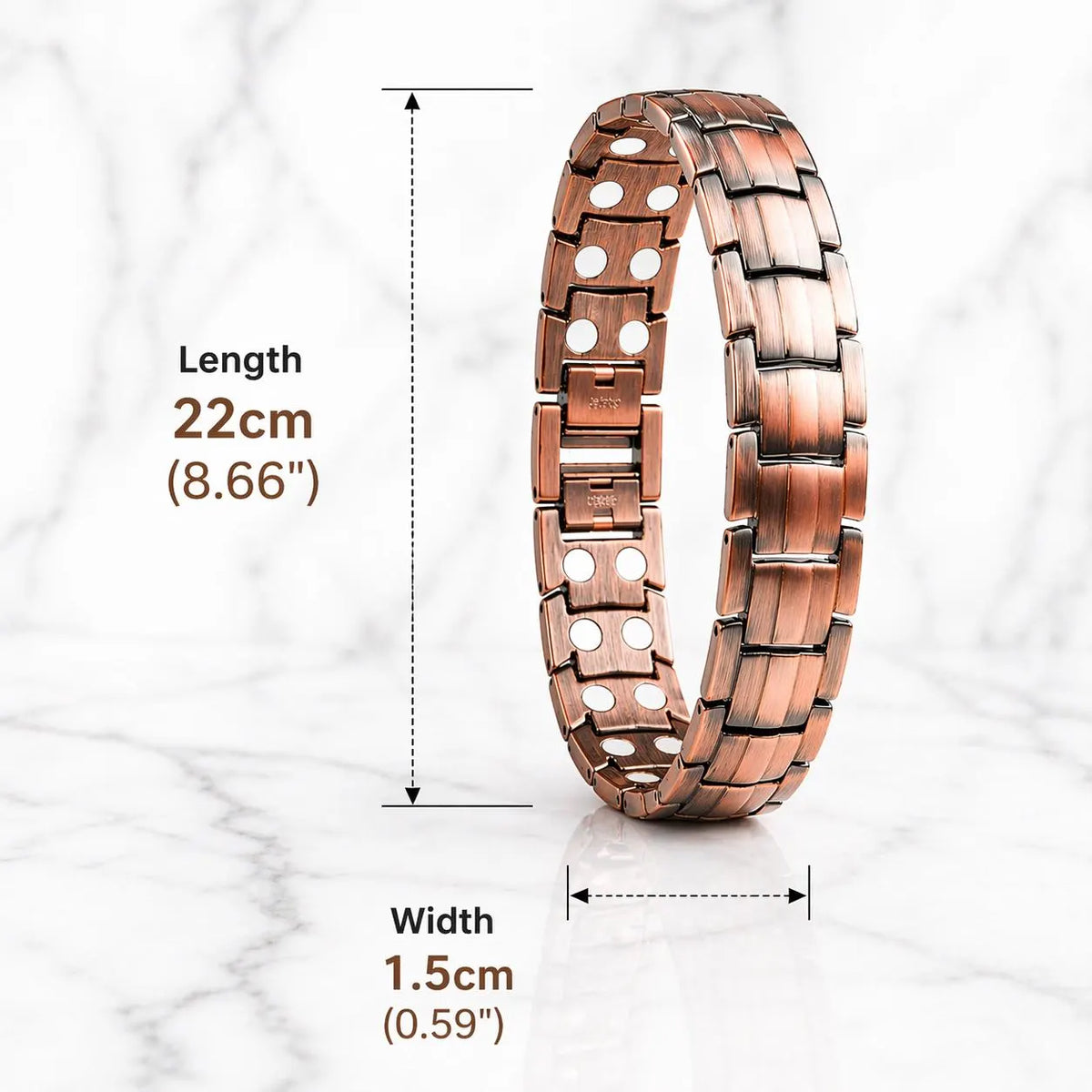 Magnetic Copper Bracelet for Men, Pure Copper Link Bracelet, Mens Arthritis Relief Jewelry, Adjustable Wristband Gift for Him