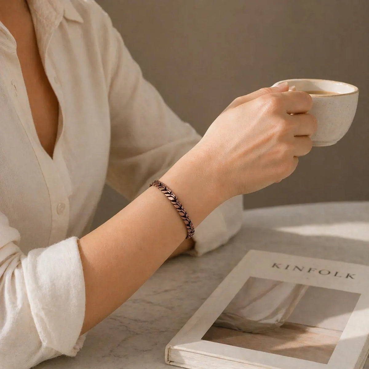 Pure Copper Magnetic Bracelet for Women | Adjustable Chain Link Bracelet