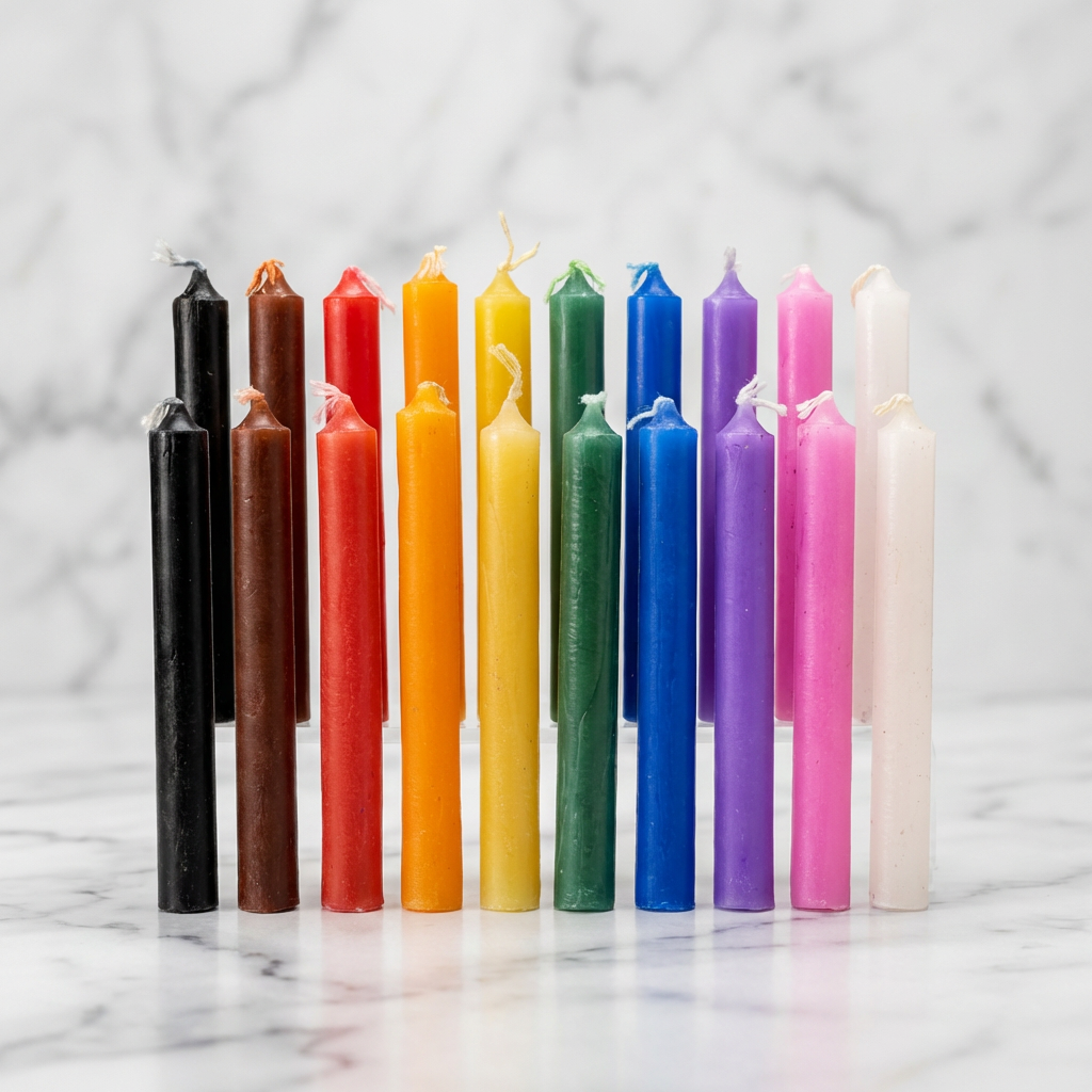 Mixed Chime Candles Set of 20 - 4 Inch Mini Taper Candles for Rituals, Spells, Altar, Home Decor, Parties - Assorted Colors Spell Candles