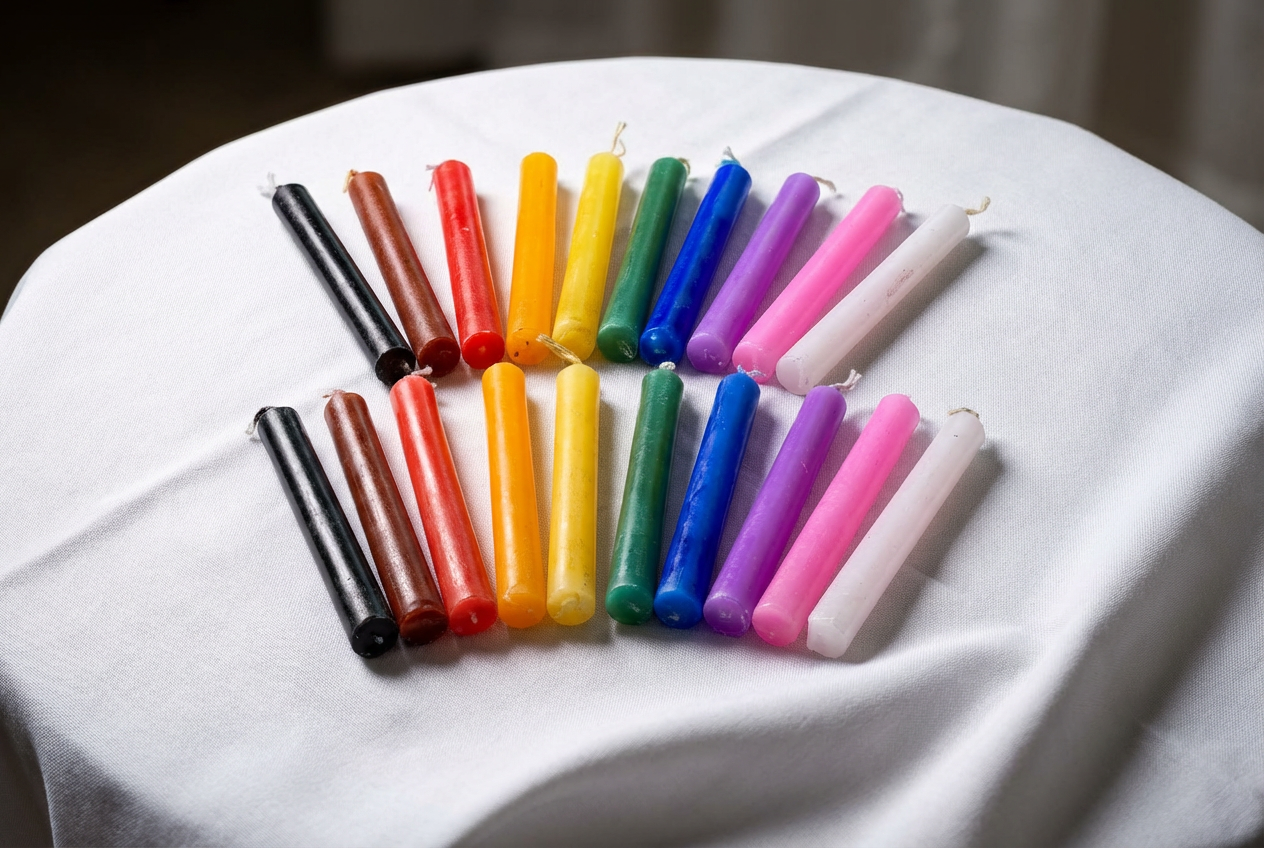 Mixed Chime Candles Set of 20 - 4 Inch Mini Taper Candles for Rituals, Spells, Altar, Home Decor, Parties - Assorted Colors Spell Candles